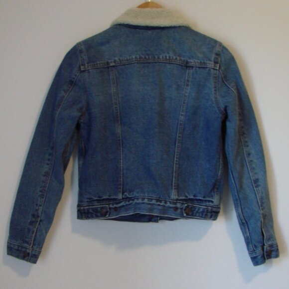 Levi's Sherpa Denim Trucker Jacket Premium Levi's Snap Buttons Size Small - Picture 14 of 16